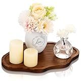 BIEOFFEI Small Decorative Tray Wood Decorative Serving Tray for Candles Perfume, Cloud Wooden Jewelry Tray Trinket Dish, Wooden Trays for Coffee Table Home Decor