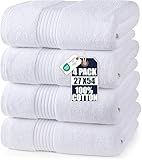 Utopia Towels Luxurious Bath Towels Set, 27 x 54 Inches 100% Ring Spun Cotton, 4 Pack White