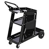 Garvee Welding Cart, Rolling Welder Carts for Mig Welder TIG Welder and Plasma Cutter with Hooks and Safety Chains,Weight Capacity 220 LBS