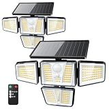 TuyLuxe Solar Flood Lights, 3600LM 270° Motion Sensor Outdoor Lights-Remote