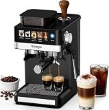 Mooye Espresso Machine with Grinder,20Bar Compact Espresso Maker with Steam Milk Frother,Coffee Maker for Home (black, medium)