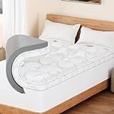 Queen Mattress Topper - Cooling Dual Layer 4 Inch Mattress Pad Cover,2 Inch Gel Memory Foam and 2 Inch Viscose Pillow Top Bed Topper Down Alternative Bed Cushion for Back Pain Relief