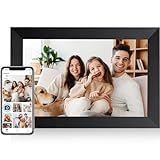 AEEZO 10.1 Inch WiFi Digital Picture Frame, IPS Touch Screen Smart Cloud Photo Frame with 32GB Storage, Auto-Rotate Easy Setup to Share Photos or Videos via AiMOR APP, Wall Mountable Black