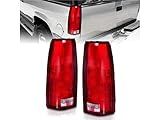 AmeriLite OE Replacement Halogen Tail Lights For Chevy GMC c1500 C/K C10 Silverado Sierra Tahoe Yukon Full-Size Blazer - Driver and Passenger Side, Vehicle Light Assembly, Red