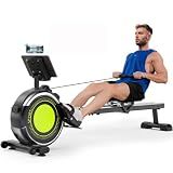 Dripex Rowing Machines for Home, Upgraded Rowing Machine Magnetic Rower, Max 360 LBS, 16 Levels of Workout Resistance, Dual Slide Rail, App Compatible, LCD Monitor, Row Machine for Gym Exercise