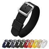 ULLCHRO Watch Strap FKM Rubber Watch Strap 20mm Waterproof Silicone Replacement Band 22mm, Soft Rubber for Man Watch Band (20mm, Black)