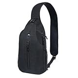 Sling-Bag Crossbody-Bag Women-Men Backpack-Daypack - Hiking Chest Travel with Water Bottle Pocket Portable Hiking Daypacks For Women Black