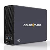 GOLDENMATE 1000VA/800W Lithium UPS Battery Backup & Surge Protector, Backup Battery Power Supply with LiFePO4 Batteries(230.4 Wh), Sinewave UPS System, 10 Years Lifespan, 8 Ports, LCD Display, Gray
