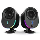 Computer Speakers, littoak Bluetooth PC Speakers, DC Powered Gaming Speaker with 3 EQ Modes, Stereo Speakers with 6 RGB Modes, Aux in, Headphone, USB port Speaker for Laptop/Desktop/TV, 2*15W, 2.0 CH