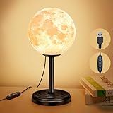 JIMIMORO Moon Lamp LED Night Light - Dimmable Bedside Lamps Small Modern Bedroom Lamp LED Desk Light with 25 Lighting Modes 3D Printed Realistic Moon Surface - Perfect for Girls Boys Kids Birthday