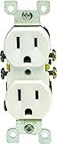 Leviton 15 Amp, 125 Volt, Duplex Receptacle, Residential Grade, Grounding, 10-Pack, 5320-WMP, White