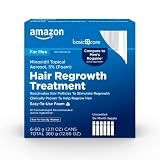 Amazon Basic Care Minoxidil Topical Aerosol, 5% Foam, Hair Regrowth Treatment for Men, Unscented, 2.11 oz, 6-Month Supply (6-Pack)