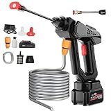 KEPEAK Cordless Power Washer,24V Portable Electric Pressure Washer with 2 Batteries,435 PSI Hand held Power Washers,Small Pressure Washer for Car Cleaning,Outdoor Garden Home Use