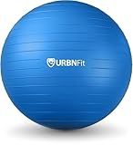 URBNFit Exercise Ball - Yoga Ball in Multiple Sizes for Yoga, Pilates, Pregnancy, Stability - Anti-Burst Swiss Balance Ball w/Quick Pump – Office Ball Chair for Home and Gym – 26 Inch - Blue