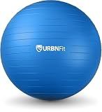 URBNFit Exercise Ball - Yoga Ball in Multiple Sizes for Yoga, Pilates, Pregnancy, Stability - Anti-Burst Swiss Balance Ball w/Quick Pump – Office Ball Chair for Home and Gym – 26 Inch - Blue