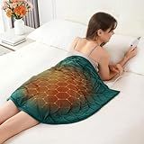 Kaisa Weighted Heating Blanket 7 lbs, 26" x 35" Large Size Weighted Heating Pad for Back Shoulder Abdomen, Soft Electric Heated Blankets, Green