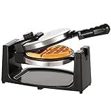 bella Classic Rotating Belgian Waffle Maker with Nonstick Plates, Removable Drip Tray, Adjustable Browning Control and Cool Touch Handles, Stainless Steel