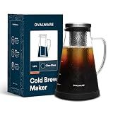 OVALWARE Airtight Cold Brew Coffee Maker with Tea Infuser & Spout 1.0L/34oz