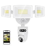 Onforu 5500LM Dual Lens Floodlight Camera Outdoor, 4MP 360° View Auto Tracking Smart Wired Security Flood Light, Dual Cam, Motion Detection, Built-In Siren, Night Vision, 2-Way Audio, Works with Alexa