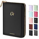 Forvencer Passport Holder Cover with Safe Zipper Closure, Premium Passport Wallet for Travel, Cute RFID Blocking Card Case, Waterproof Travel Accessories for Women, Black