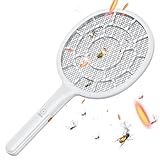 YsChois Electric Fly Swatter, Bug Zapper Companion, Mosquito Killer Racket | Gold Zone Voltage, Densest 3mm Mesh, Apple-Like Weight, AA Battery Operated (not incl) - Pro Swat Tips for Indoor & Outdoor