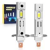 AHOBXD H1 Light Bulbs,6500K White Super Bright Upgraded 600% 30000LM Brightness Real 1:1 Halogen Size 80000Hours Lifespan H1/H1LL Flicker Free and Canbus Free IP68 Waterproof Pack of 2