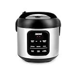 AROMA Digital Rice Cooker, 4-Cup (Uncooked) / 8-Cup (Cooked), 2 Qt, Steamer, Multicooker, Slow Cooker, Oatmeal Cooker, Auto Keep Warm, Stainless Steel Exterior