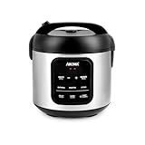 AROMA® Digital Rice Cooker, 4-Cup (Uncooked) / 8-Cup (Cooked), Steamer, Multicooker, Slow Cooker, Oatmeal Cooker, Auto Keep Warm, 2 Qt, Stainless Steel Exterior