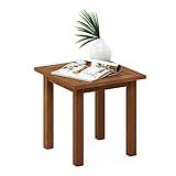 Furinno FG18506 Tioman Hardwood Patio Furniture Outdoor End Table, Natural
