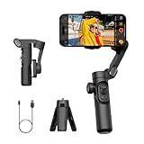 AOCHUAN Gimbal Stabilizer for Smartphone, iPhone Gimbal w/Focus Wheel Face/Object Tracking for iPhone 16 15 Pro Max/Android Foldable 3-Axis Handheld Phone Stabilizer for Video Recording -Smart XE