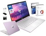 HP 14" Laptop Computer for 2026 Student Business Productivity, MS Office & Win 11 Pro, Copilot AI, Intel 4-Core CPU, 4GB DDR5 RAM, 628GB Storage (128GB UFS+500GB Ext), Wi-Fi 6, HubxcelAddon, Lavender