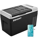 EUHOMY 12 Volt Refrigerator, 26QT(25L) Compressor Electric Cooler APP Control, Car Fridge -4℉~68℉, Portable Refrigerator 12/24V DC 110-240V AC, Portable Freezer for Camping, Travel, Boat
