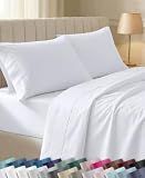 California Design Den Soft 100% Cotton Sateen Full Size Bed Sheets, White
