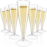 JOLLY CHEF 100 Pack Plastic Champagne Flutes Disposable 4.5 oz Clear Plastic Champagne Glasses Perfect for Wedding, Thanksgiving Day, Christmas