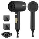 SHRATE Ionic Hair Dryer with Diffuser | Professional Blow Dryer for Curly, Frizzy & All Hair Types | Low Noise & Gentle for Sensitive Hair | Compact & Portable Design for Home, Travel, Women & Men
