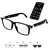 AI Smart Glasses for Men & Women – Powered by ChatGPT, 164+ Languages Translation and Photochromic Lens, Meeting Assistant, Bluetooth Glasses w/ Music & Hands-Free Calling, UV & Blue Light Protection