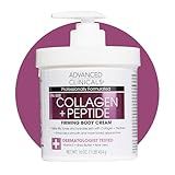 Advanced Clinicals Collagen Peptides Body Lotion & Face Moisturizer | Peptide Infused Collagen Lotion For Women & Men Helps Improve Look Of Crepey Skin, Wrinkles, & Uneven Dry Skin Texture, 16 Ounce