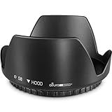 Altura Photo 58mm Camera Lens Hood Accessories for Canon Rebel T7 T8i T7i T6i T6s T6 SL2 SL3 EOS 77D 80D 90D with EF-S 18-55mm f/3.5-5.6 is, Select Nikon Lenses, Tulip Design Photography Accessories