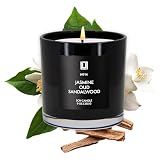 Lulu Candles | Jasmine, Oud & Sandalwood | Luxury Scented Soy Jar Candle | Hand Poured in The USA | Highly Scented & Long Lasting (9 Oz.)