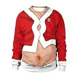 GRAJTCIN Unisex's Funny 3D Graphic Ugly Christmas Sweater Pullover Sweatshirts for Ugly Christmas Sweater Party Funny Belly L
