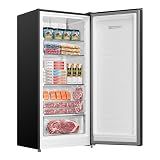 Midea 7.1 Cu.ft Upright Freezer, Fridge Freezer Convertible, Black