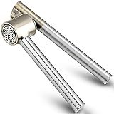 Garlic Press, 304 Stainless Steel Garlic Mincer & Crusher, Heavy Duty, Easy Squeeze, Rust Proof, Easy Clean