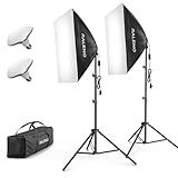RALENO Softbox Lighting Kit, 20X28-Inch Softbox Photography Lighting with LED Bulbs(50W | 5500K | TLCI≥97), Streaming Lighting for Video Rcording Photoes Portraits YouTube | Model: PS40