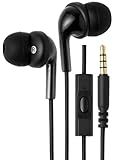 Amazon Basics 3.5mm Jack Wired Earbuds with Microphone, In Ear Headphones, 4.2 ft long cable, S/M/L Ear Tips, Black