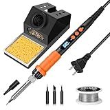 Soldering Iron Kit, 100W High Power Soldering Iron, Fast Heating, Digital Display Temperature Control Accurate 356°F-896°F, Portable Soldering Kit with Protective Cap, Automatic Sleep Mode