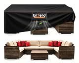 Enzeno Patio Furniture Set Cover,Outdoor Sectional Sofa Couch Set Covers Waterproof,Garden Dining Table Chair Set Cover Outside Rectangular Heavy Duty Weatherproof 110" L x 82" W x 28" H Black