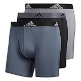 adidas Big & Tall Microfiber, Performance Boxer Briefs Underwear Pack for Men, Black/Onix Grey/Grey/P, 4X-Large