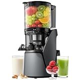 EanOruus Juicer Machines, 3-in-1 Cold Press Juicer, Premium Gray