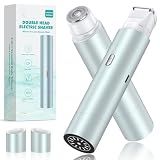 NIPOO Bikini Trimmer for Women, Dual Head Face Shaver Body Hair Trimmmer, IPX7 Waterproof Womens Electric Razor for Legs, Lake Green
