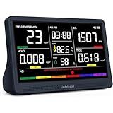 Professional Indoor Air Quality Monitor with 7X AQI Beep Alarms,16 in 1 Portable Real-Time Detector for PM2.5 | PM10 | CO2 | TVOC | HCHO | Temp | Hum for Home Cars Plants Pets